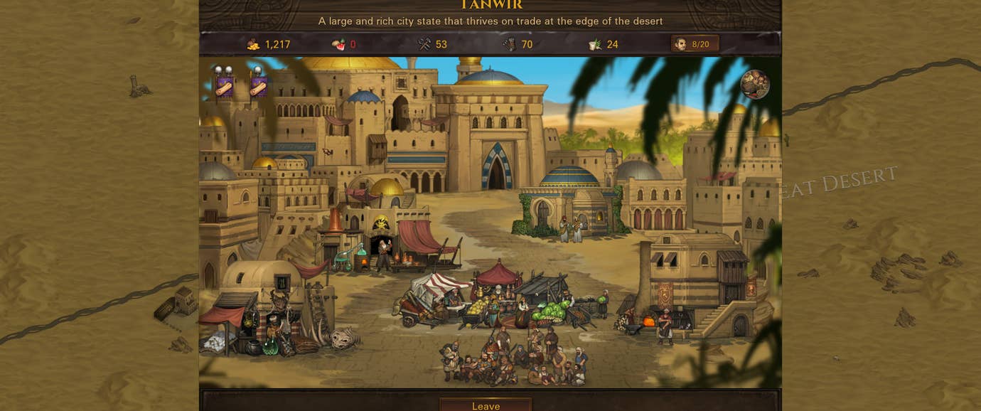 The middle east inspired town of Tanwir in Battle Brothers.